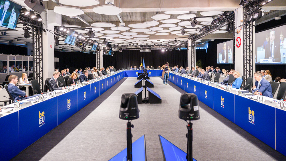 View on plenary meeting room at the Informal EU Economic and Financial Affairs Meeting